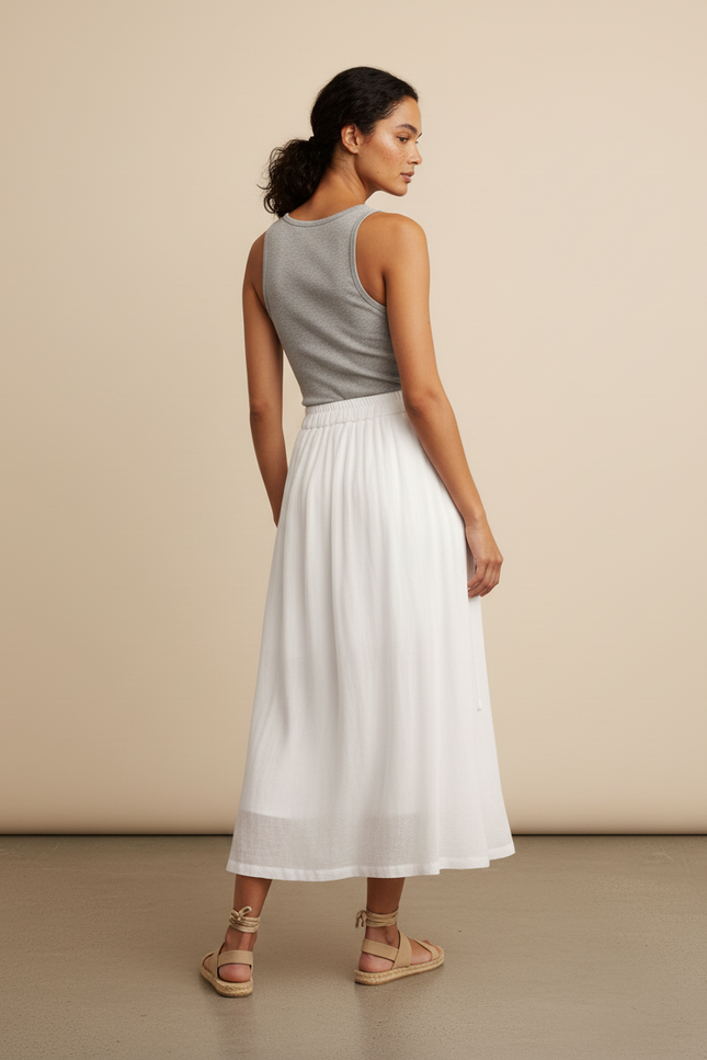 Jupe Longue Blanche Broderie Bohème