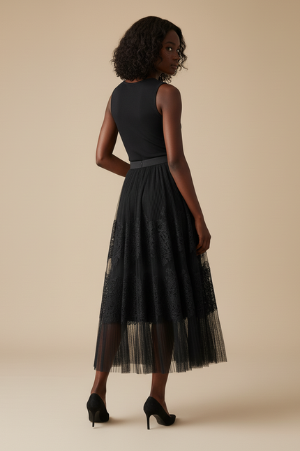 Jupe Longue Tulle Dentelle Élégante