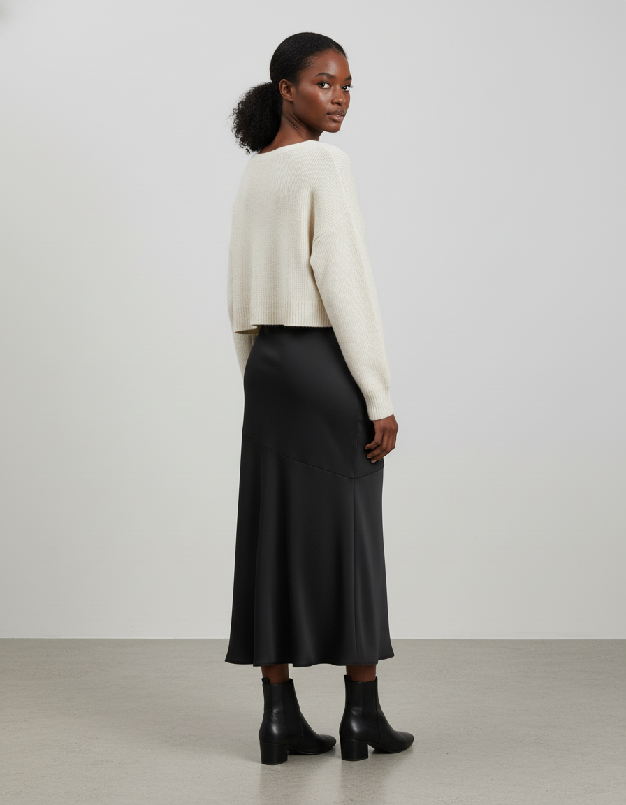 Jupe Portefeuille Longue Noire