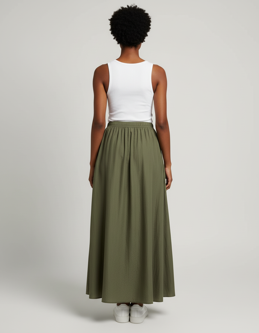 Jupe Smockée Longue