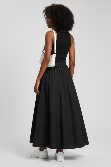 Jupe Longue Noire Ample Fluide