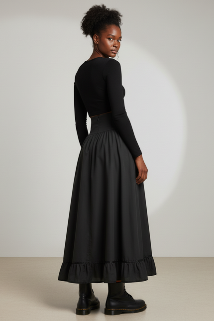 Jupe Longue Boutonnee Femme