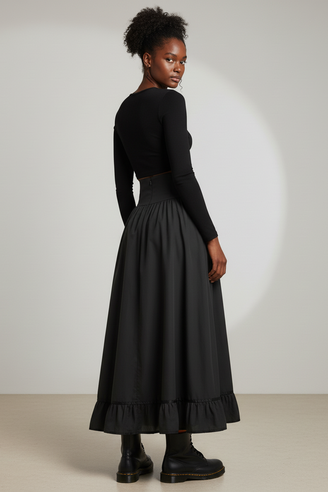 Jupe Longue Boutonnee Femme