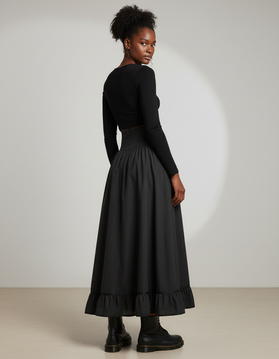 Jupe Longue Boutonnee Femme