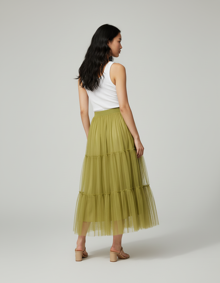 Jupe Longue Fille Gaze De Coton