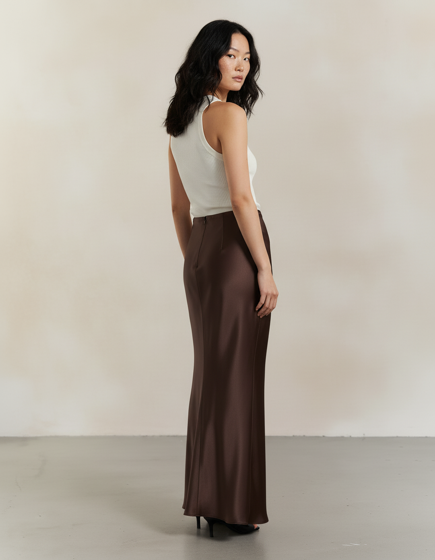Jupe Longue Fluide Satinée Chic
