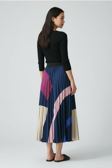 Jupe Plissée Longue Satin