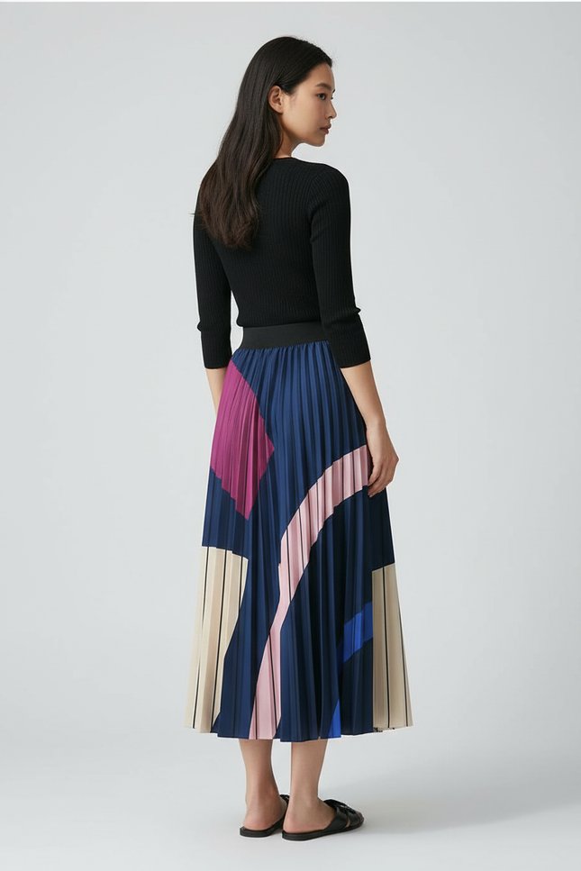 Jupe Plissée Longue Satin