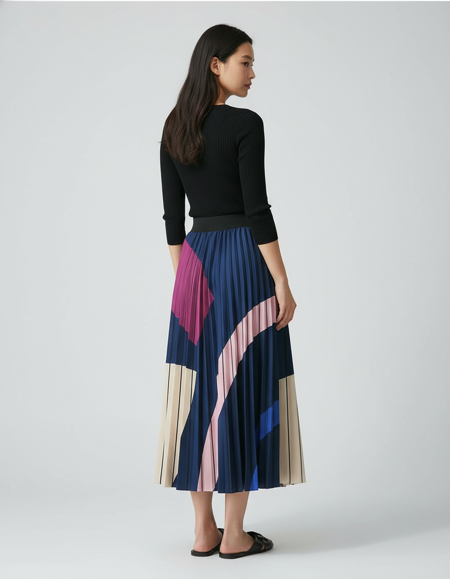 Jupe Plissée Longue Satin