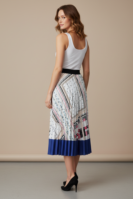 Jupe Longue Blanche Et Bleu