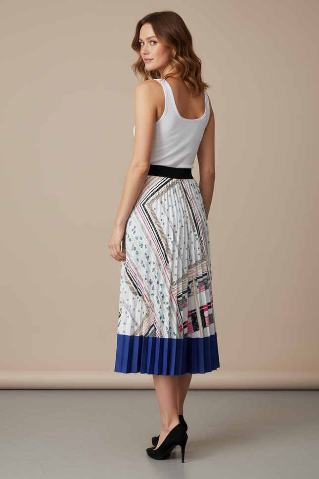 Jupe Longue Blanche Et Bleu