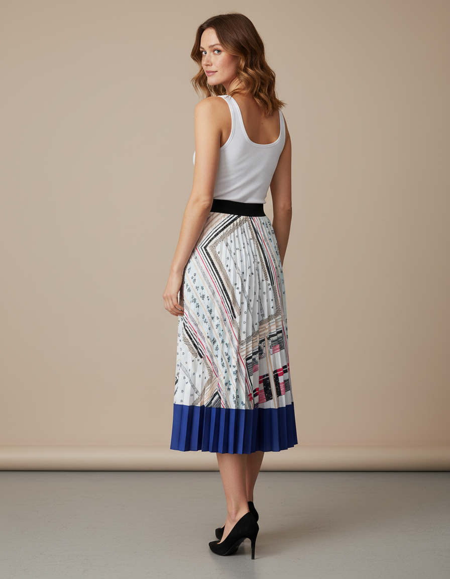 Jupe Longue Blanche Et Bleu
