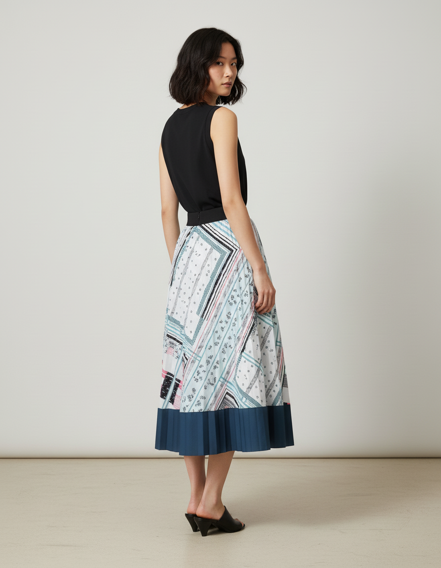 Jupe Longue Rayée Bleu Et Blanc