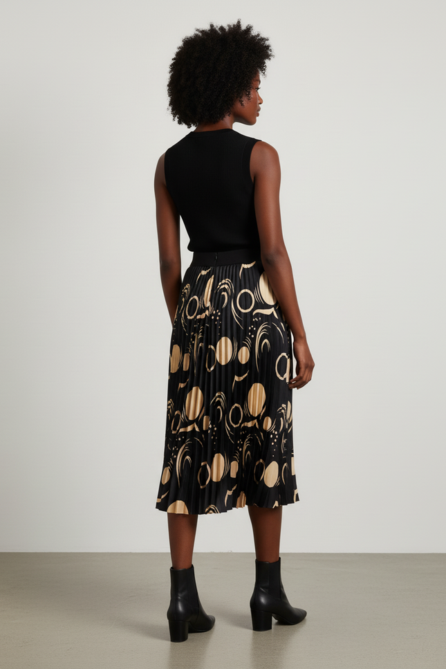 Jupe Longue Plissée Imprimée Chic