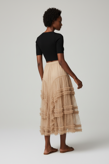 Jupe Longue Volant Tulle