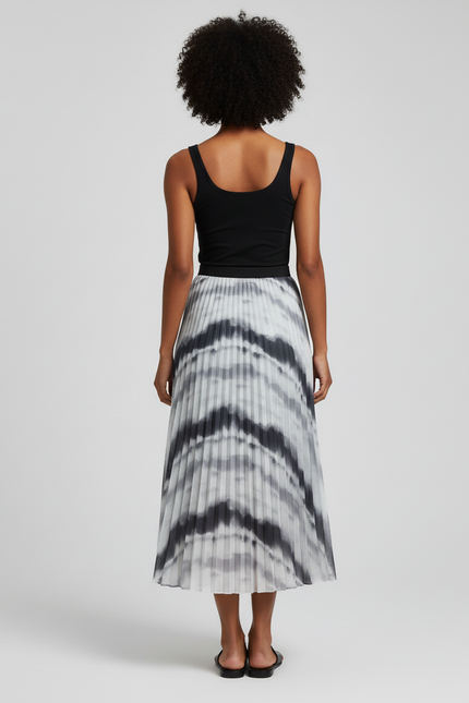 Jupe Longue Plissée Tie-Dye Élégante