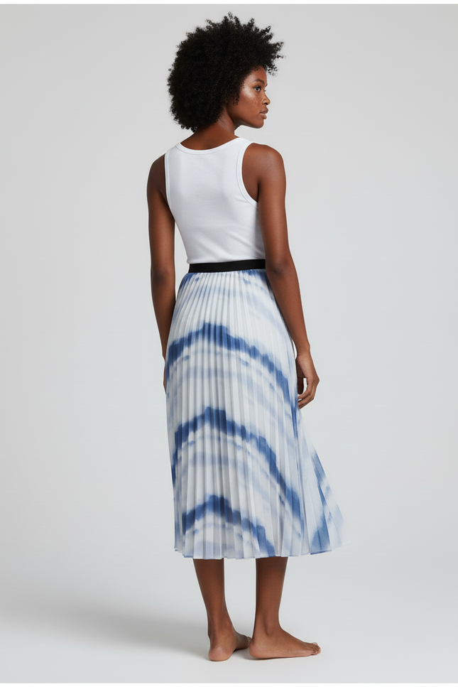 Jupe Longue Plissée Imprimée Fluide Chic