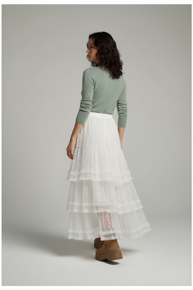 Jupe Longue Tulle Transparent