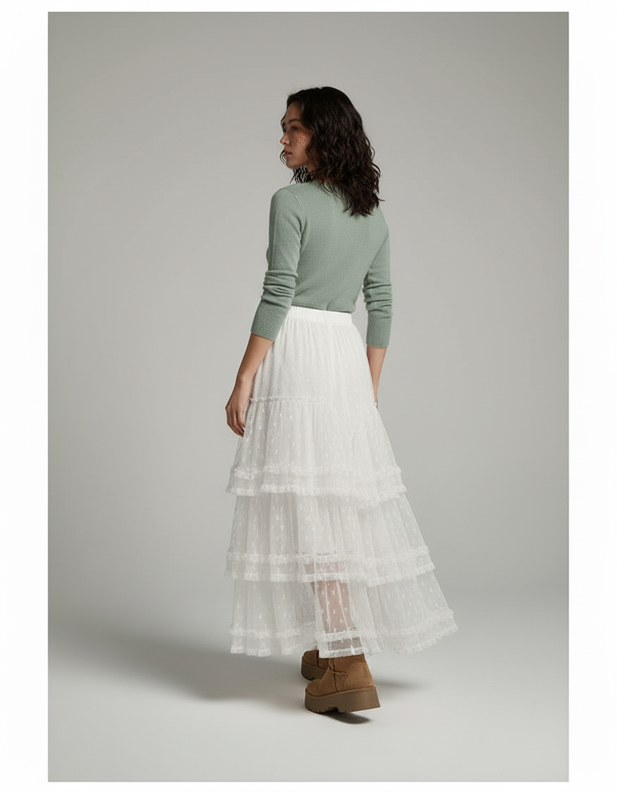 Jupe Longue Tulle Transparent