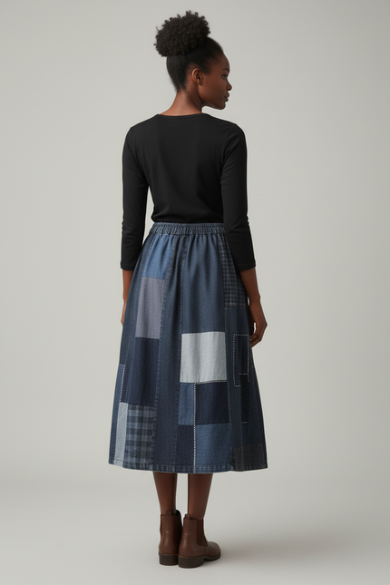 Jupe En Jean Longue Elastique