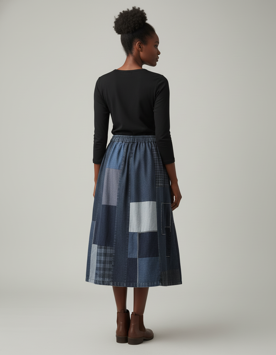 Jupe En Jean Longue Elastique