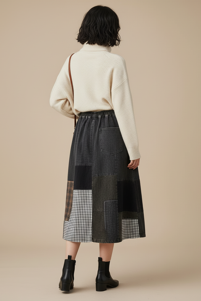 Jupe Longue Denim Noir