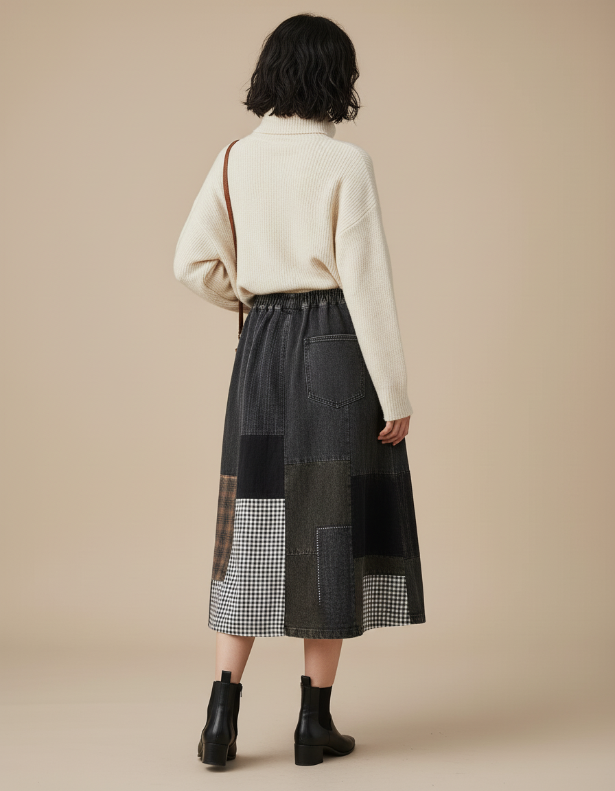 Jupe Longue Denim Noir