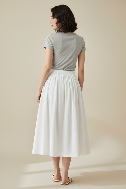 Jupe Longue Coton Blanc