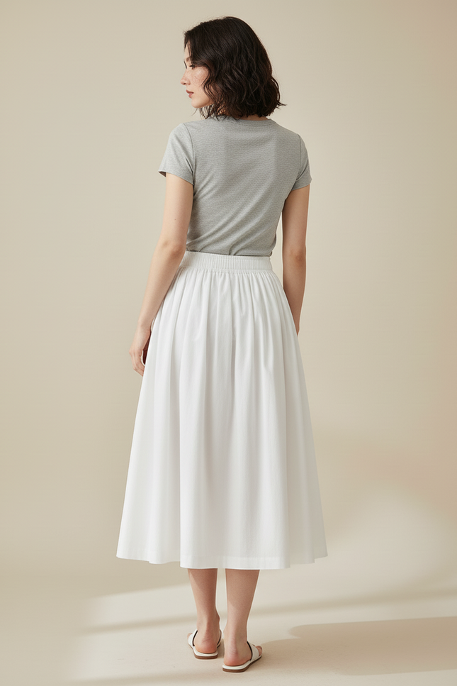 Jupe Longue Coton Blanc