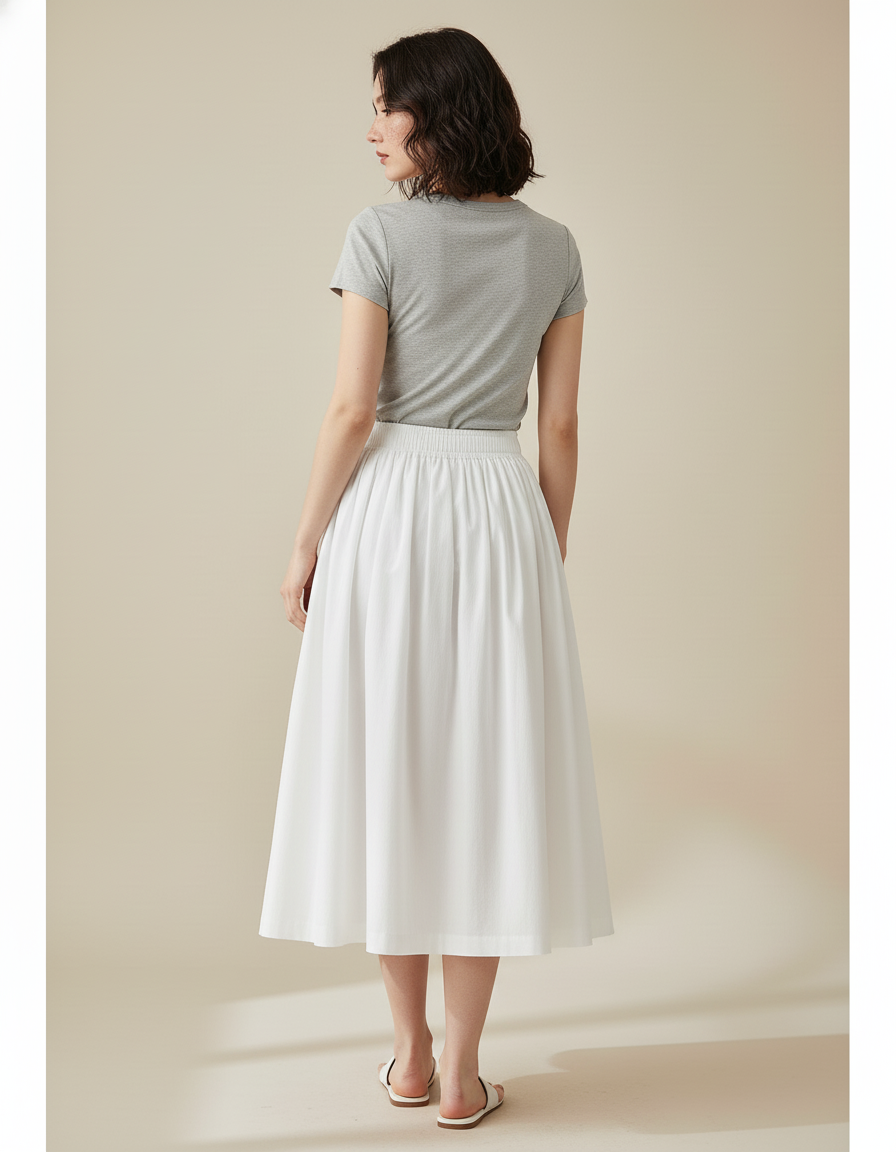 Jupe Longue Coton Blanc