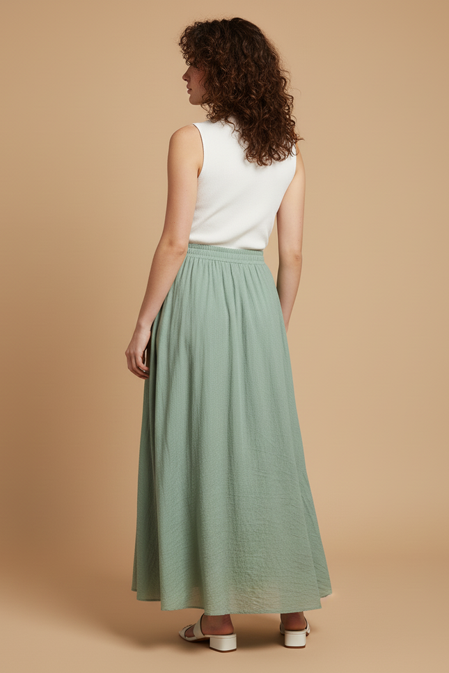 Jupe Longue Verte Fluide Bohème