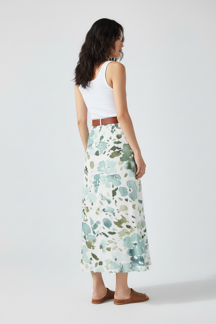 Jupe Longue Fleurie Boutonnée