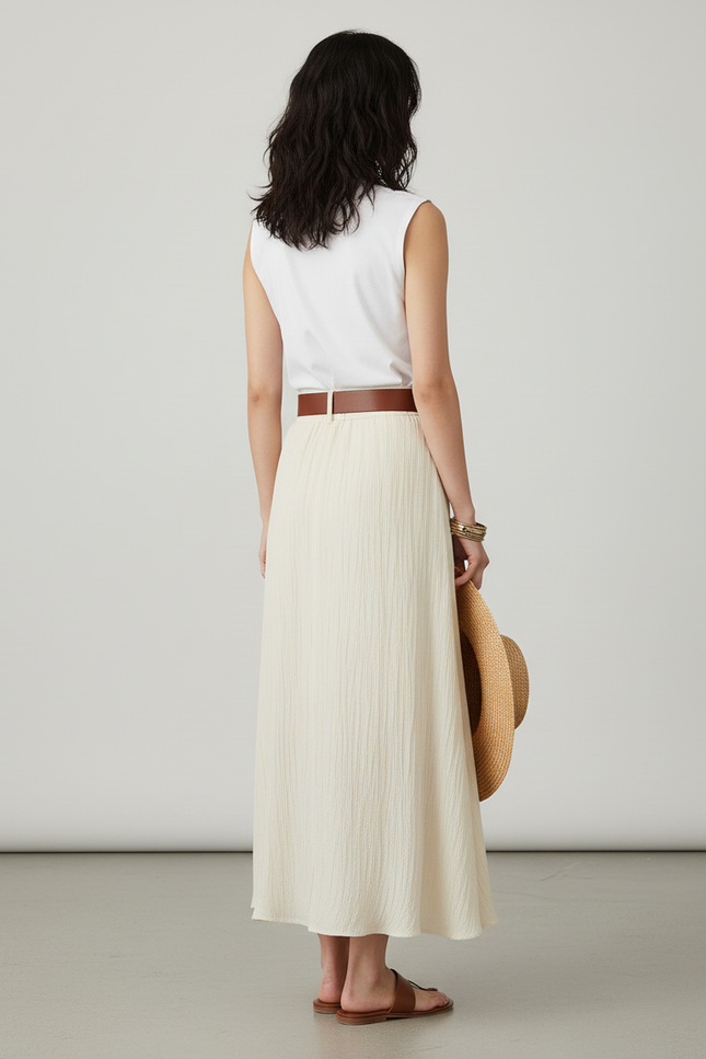 Jupe Boutonnée Mi-Longue