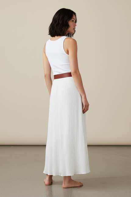 Jupe Longue Droite En Lin
