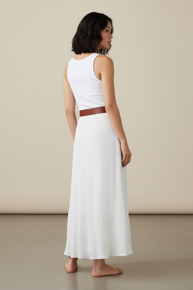 Jupe Longue Droite En Lin