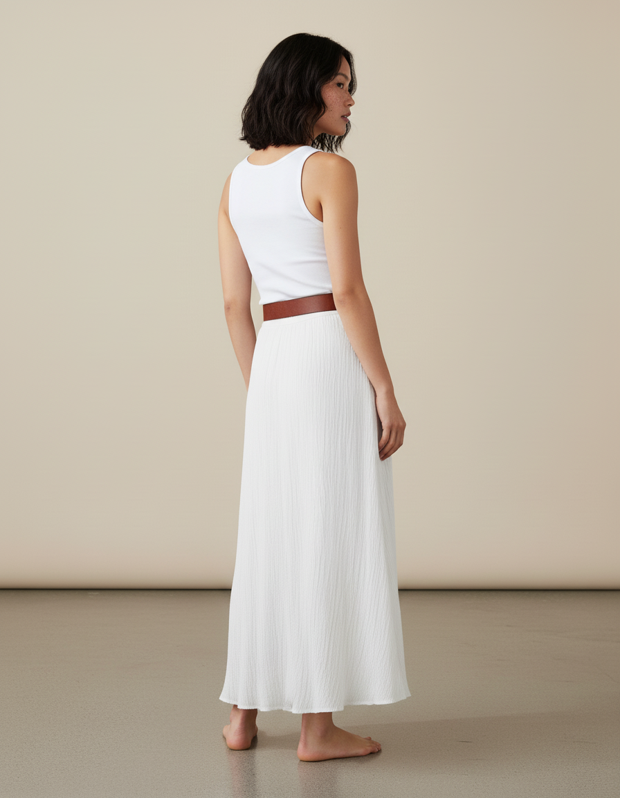 Jupe Longue Droite En Lin