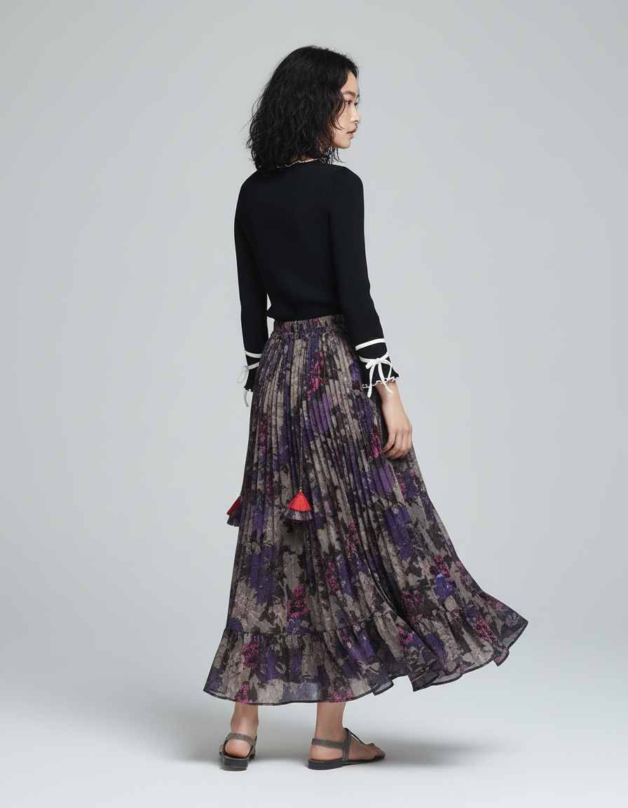 Jupe Longue Imprimée Florale Bohème