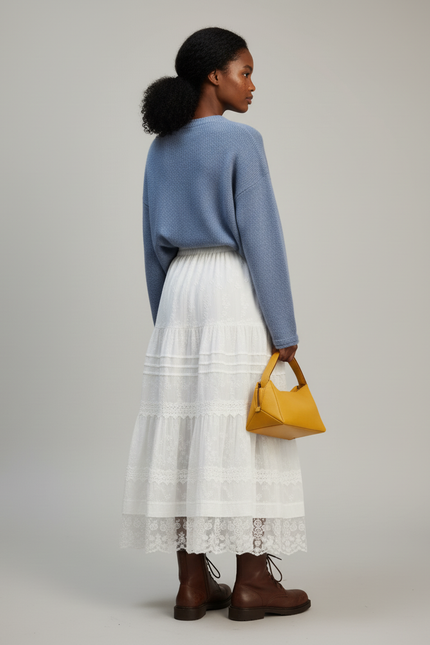 Jupe Longue Blanche Broderie Anglaise