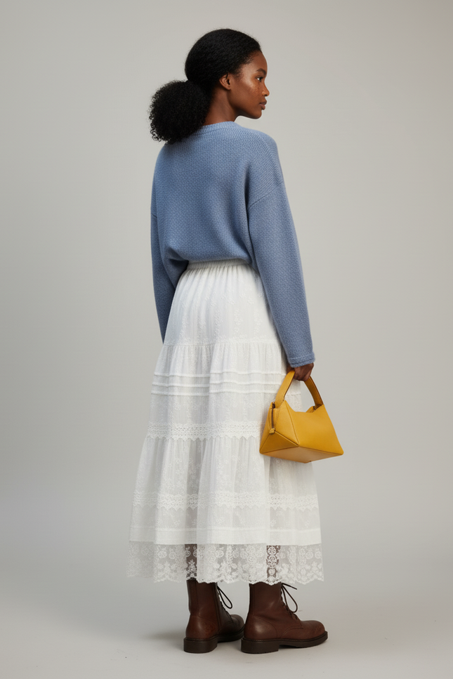 Jupe Longue Blanche Broderie Anglaise