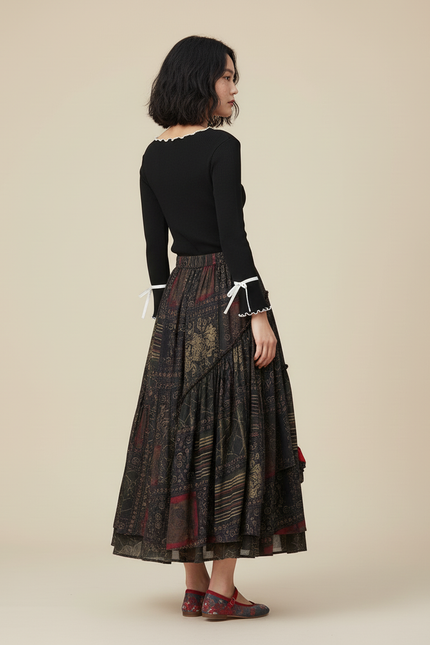 Jupe Longue Ethnique Fluide Bohème