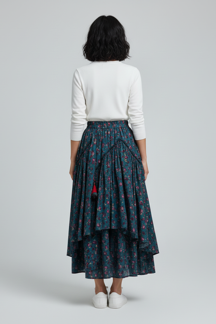 Jupe Longue Florale Asymétrique Bohème