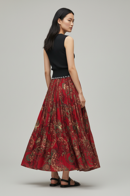 Jupe Longue Imprimée Fluide Bohème