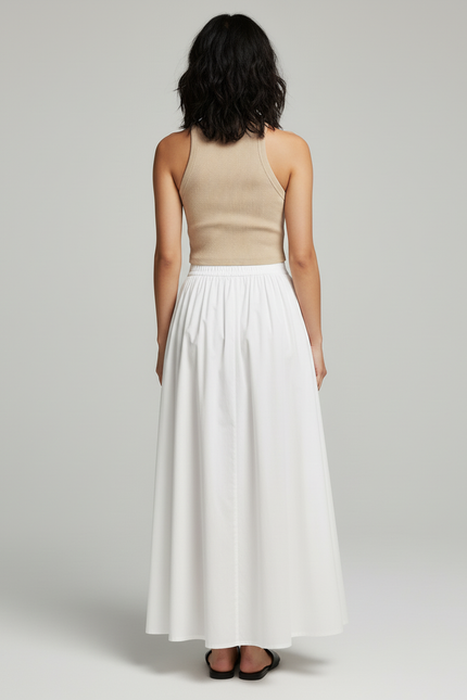 Jupe Longue Popeline Blanche