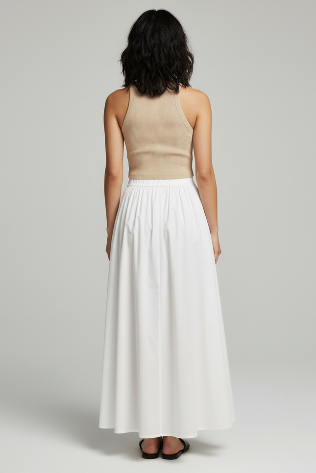 Jupe Longue Popeline Blanche