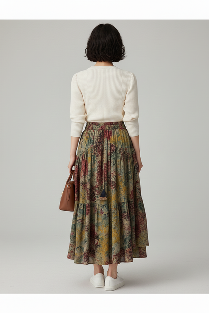 Jupe Longue Florale Fluide Bohème