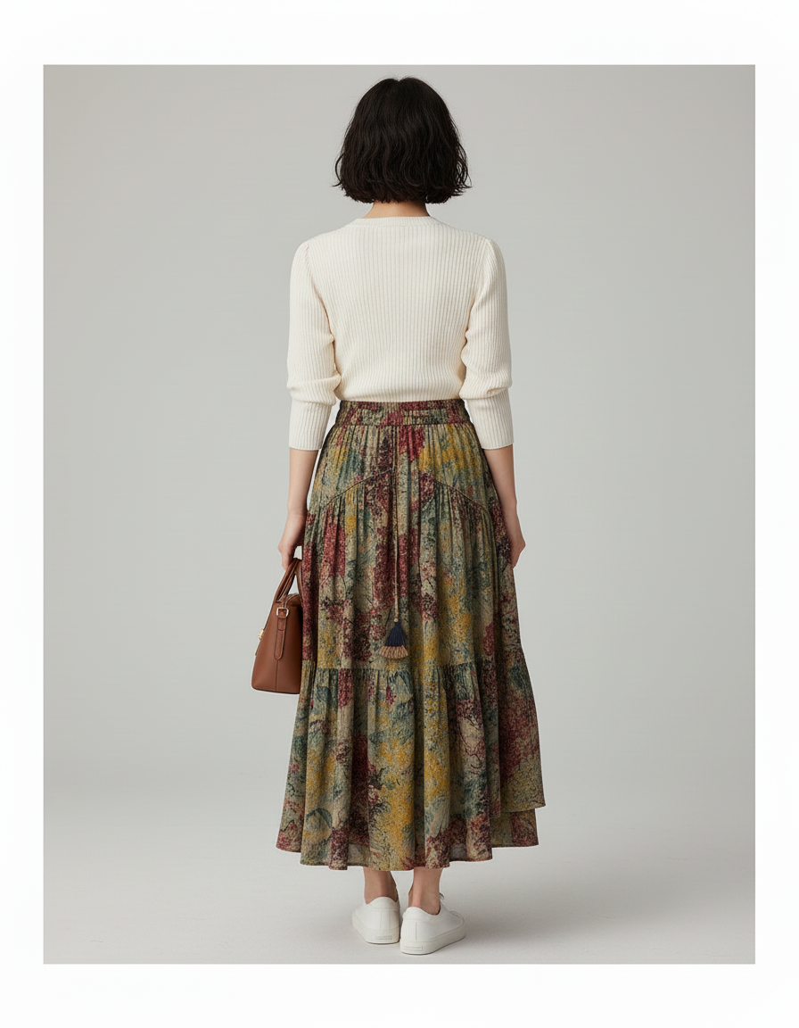 Jupe Longue Florale Fluide Bohème