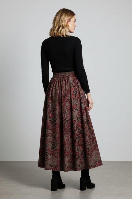 Jupe Longue Imprimée Florale Fluide