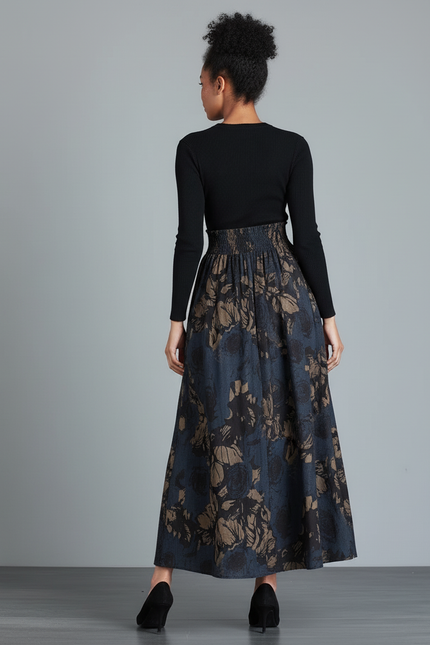 Jupe Longue Florale Ample Vintage