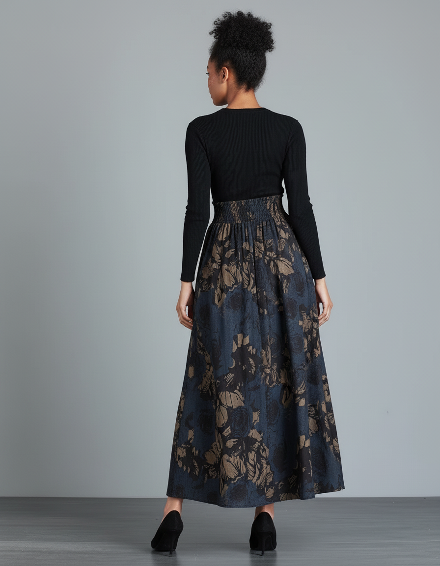 Jupe Longue Florale Ample Vintage