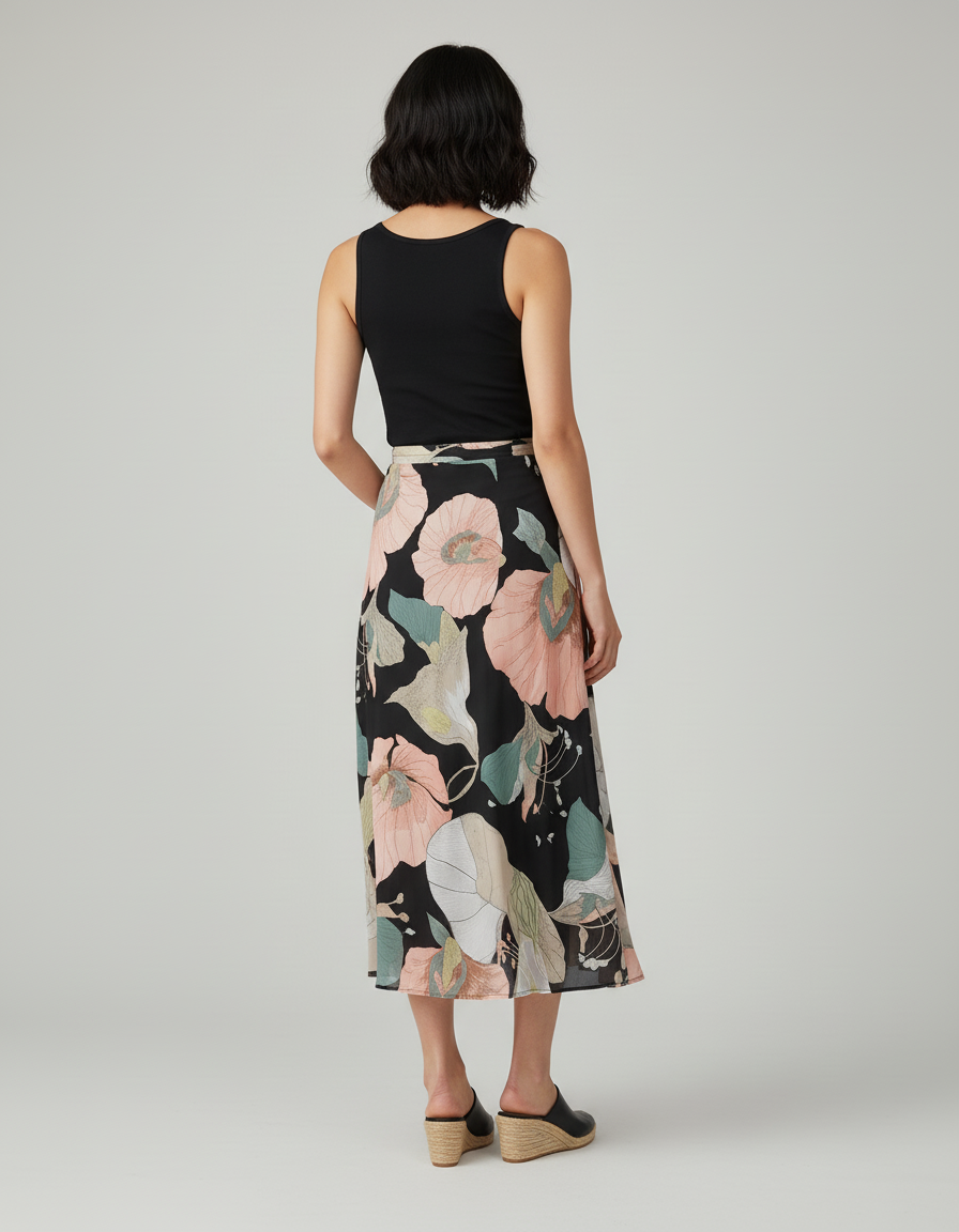 Jupe Longue Croisée Devant